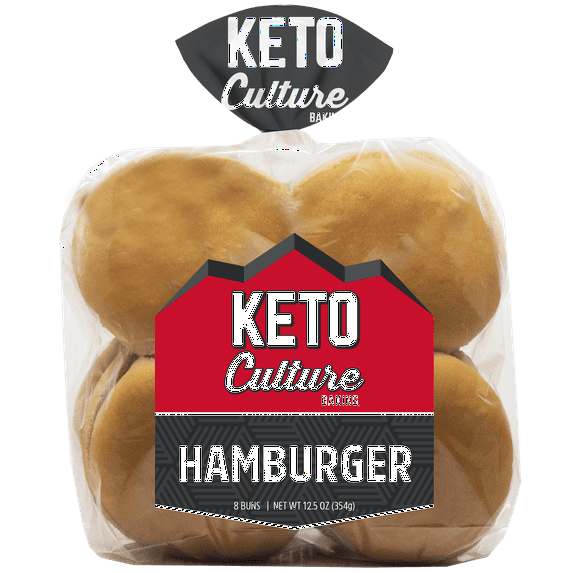 Keto Culture Hamburger Buns 12 oz 8 Count (Pack of 4)