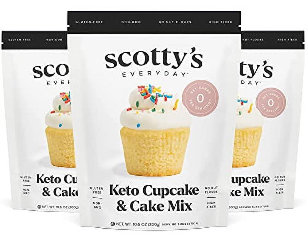 Keto Cupcake & Cake Mix - Gluten Free Zero Carb Keto Baking Mix - 0g Net Carbs Per Serving - Easy to Bake - No Nut Flours - Great Keto Dessert, Sugar Free, Non-GMO, Kosher. 10.6oz Mix (3 Packs)