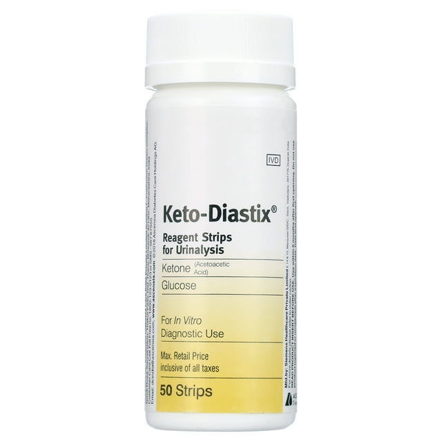 Bayer KetoDiastix Reagent Strips 50 Each Urine Ketone Testing Kit Bayer KetoDiastix Reagent Strips 50 Each Urine Ketone Testing Kit