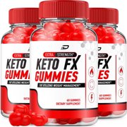 Keto FX Keto ACV Gummies Supplement, KetoFX+ ACV Gummies Apple Cider Vinegar, 3 Pack, 180 Gummies