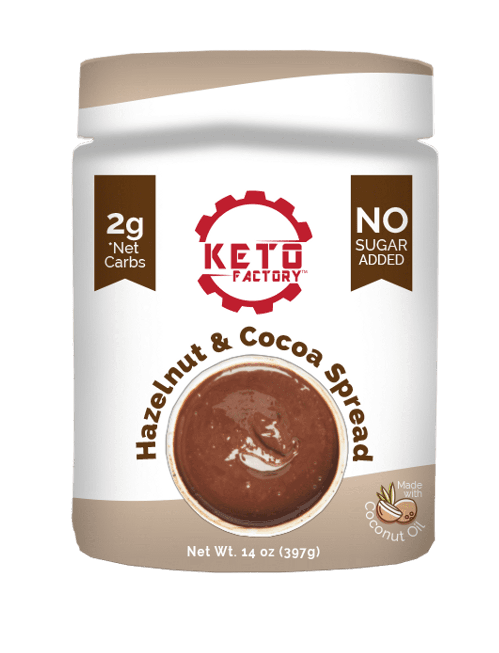 Keto Factory Hazelnut & Cocoa Spread, 14 Oz Jar All Natural Keto