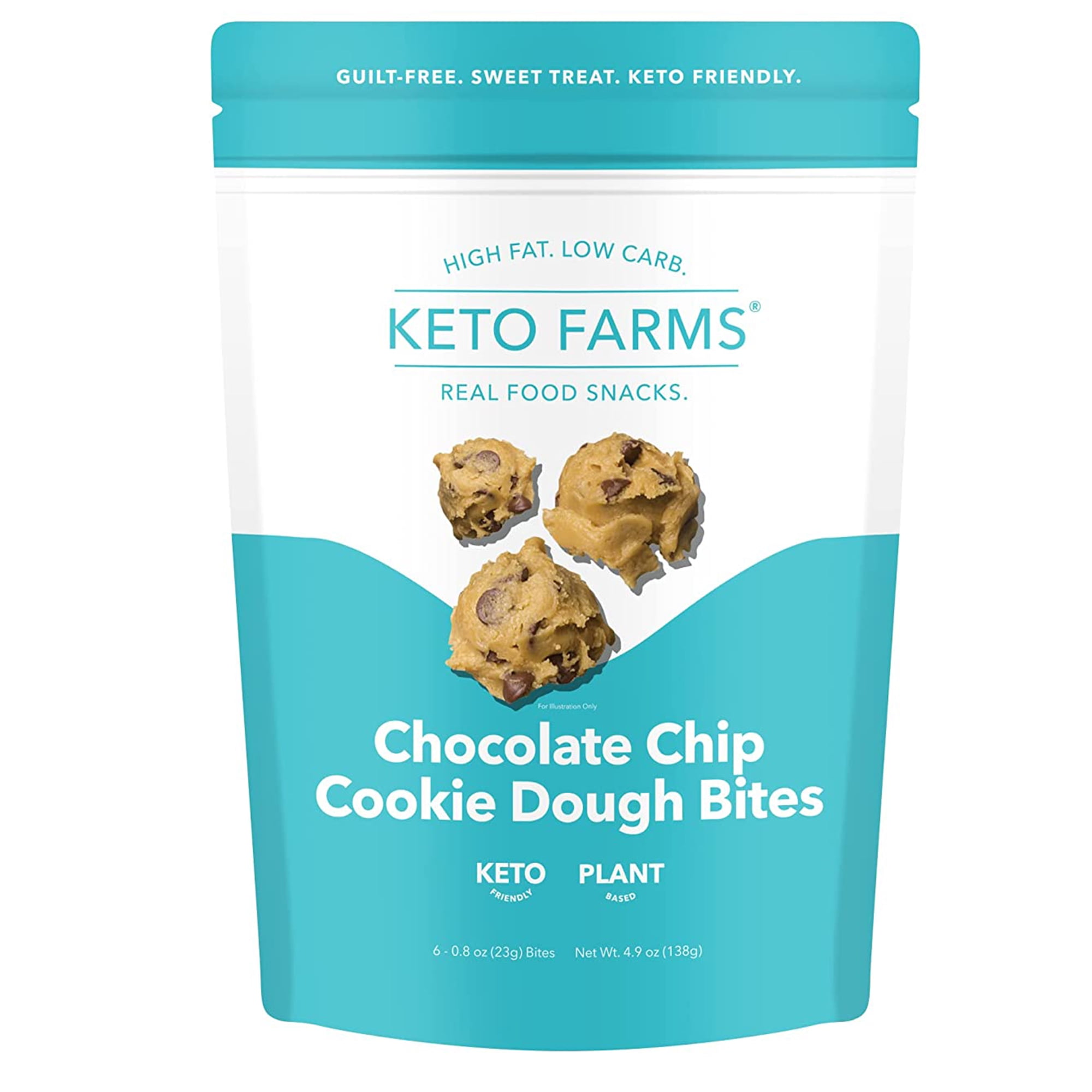 Keto Farms Cookie Dough Bites with Chocolate Chips, Healthy Snacks Food