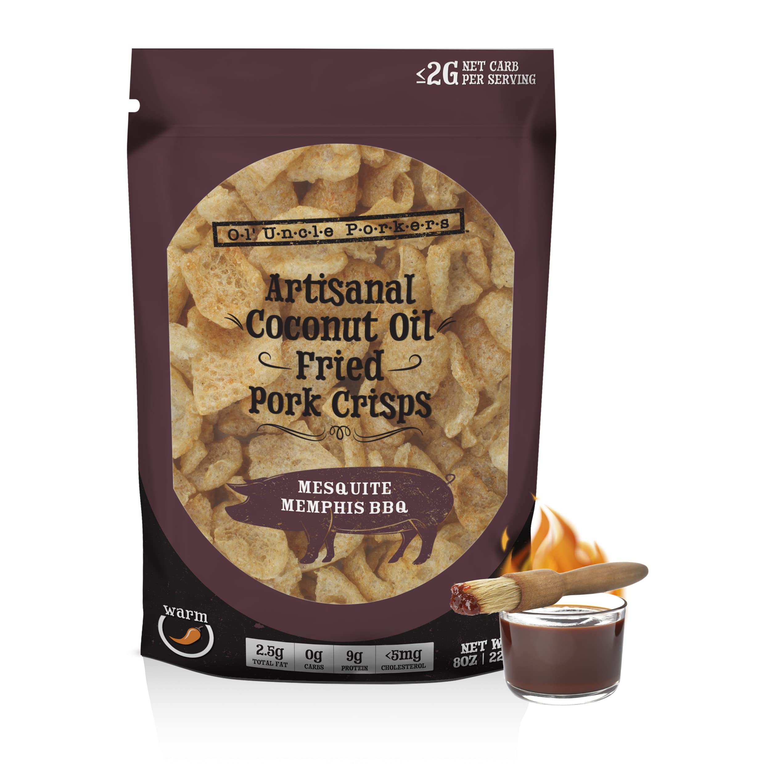 KetoFriendly Barbecue Pork Rinds (Mesquite Memphis BBQ Flavor, 8 Oz