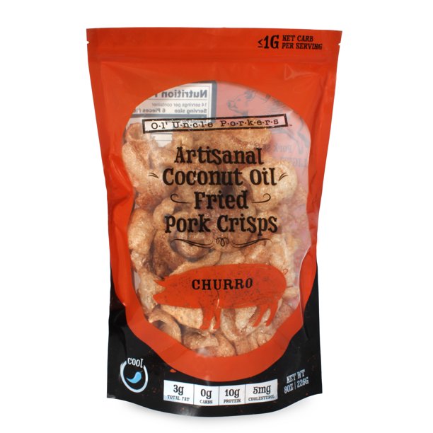 KetoFriendly Churro Pork Rinds (Cinnamon Churro, 8oz Bag); Pork Crisps