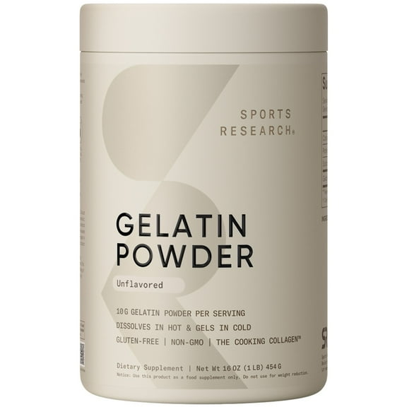Sports Research Keto Friendly Gelatin Collagen Cooking Powder - Sourced from Pasture Raised Cows (45 Servings)