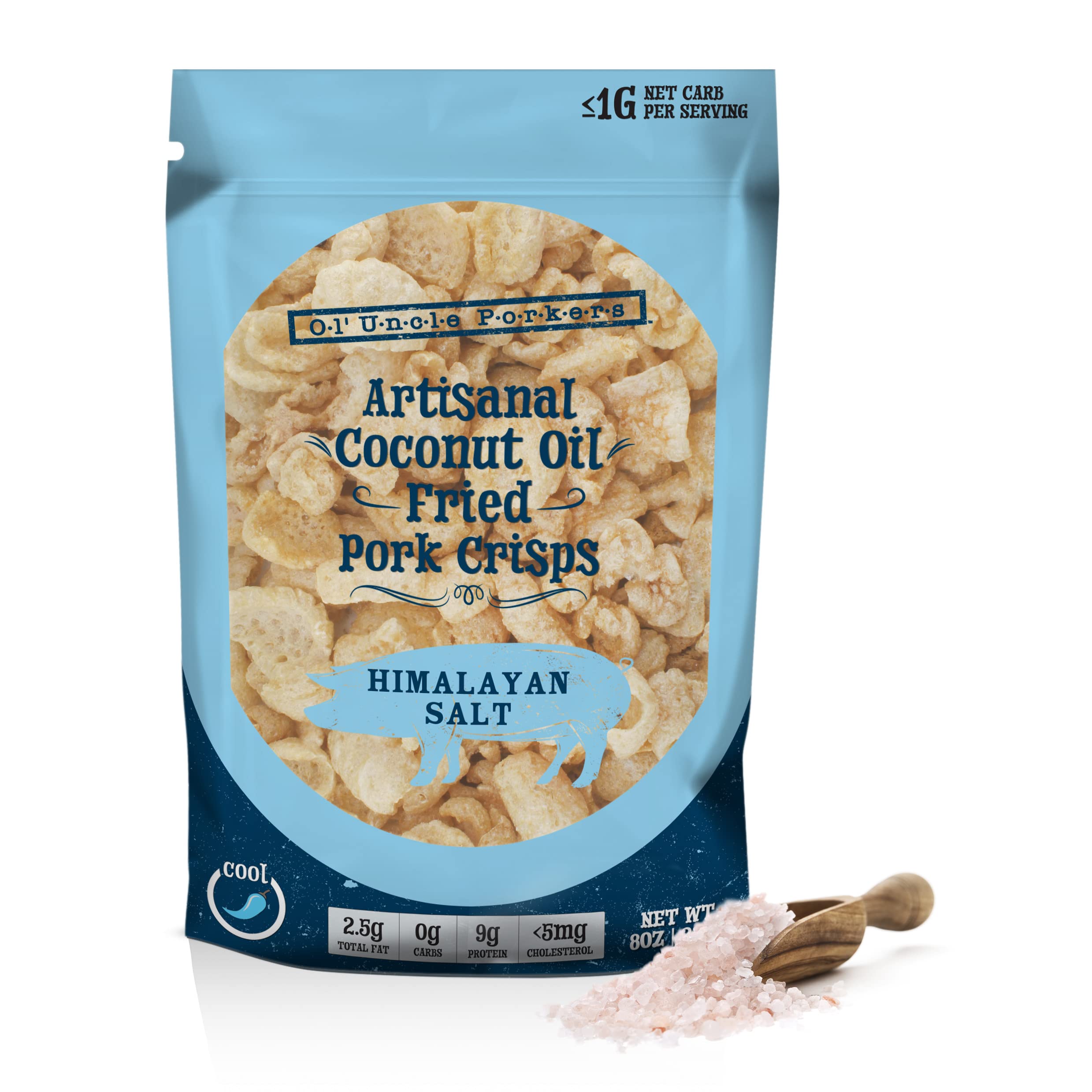 Keto Friendly Himalayan Pork Rinds (Himalayan Pink Salt, 8oz Bag); Pork