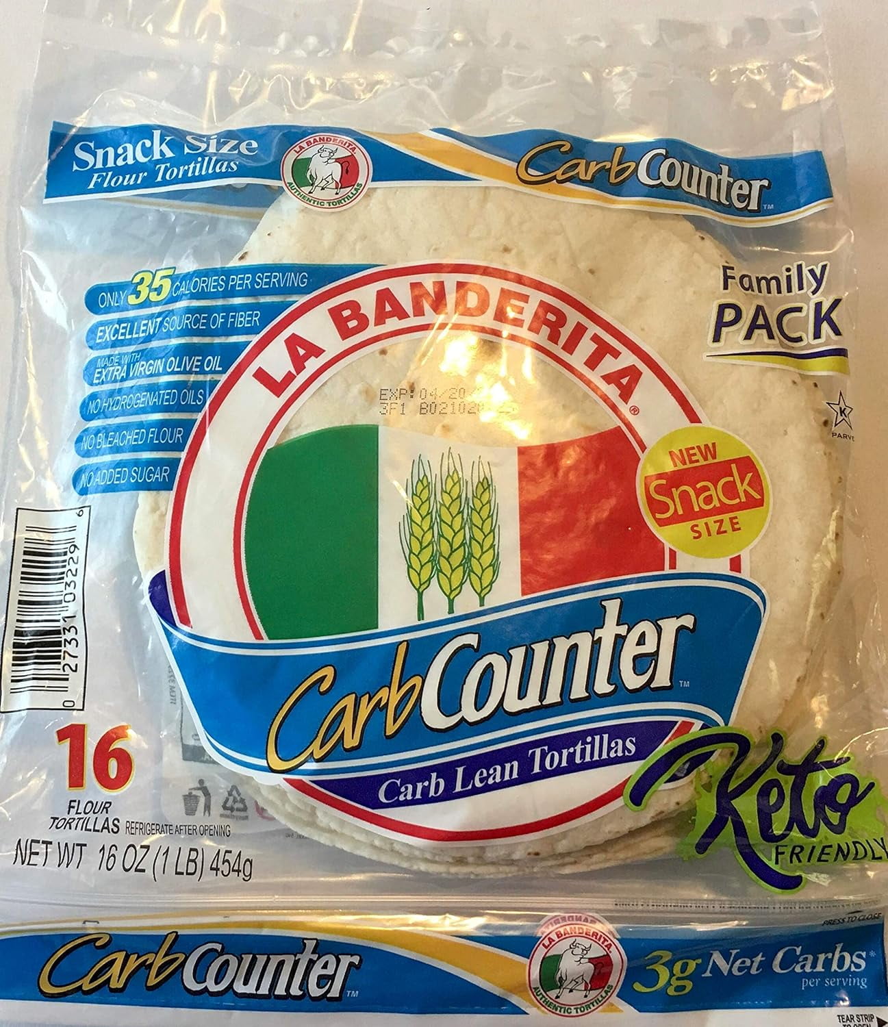 Keto Friendly Snack Size Flour Lean Tortillas 16 ct 3g Net Star K