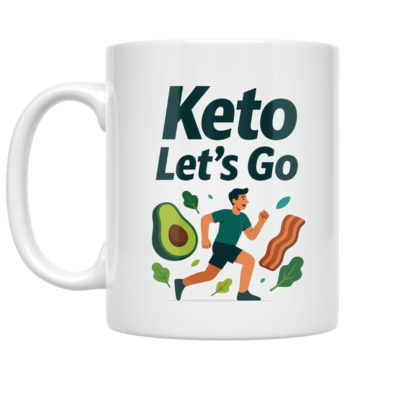 Keto Let-s Go Running Design - Health Enthusiast - 11 oz Ceramic Coffee Mug