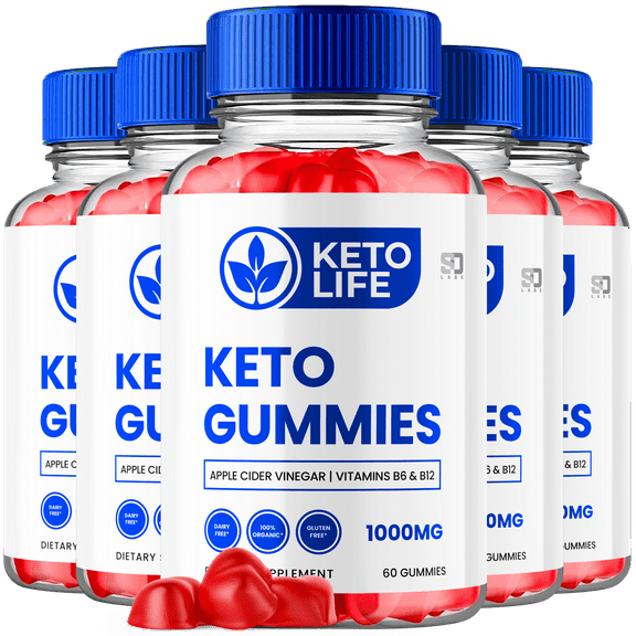 Keto Life ACV Keto Gummies 1000MG Apple Cider Vinegar Supplement 5 Pack