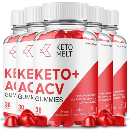 Keto Melt Keto ACV Gummies, Keto Melt + ACV Gummies, Apple Cider Vinegar Gummy Dietary Supplement Maximum Strength (5 Pack)