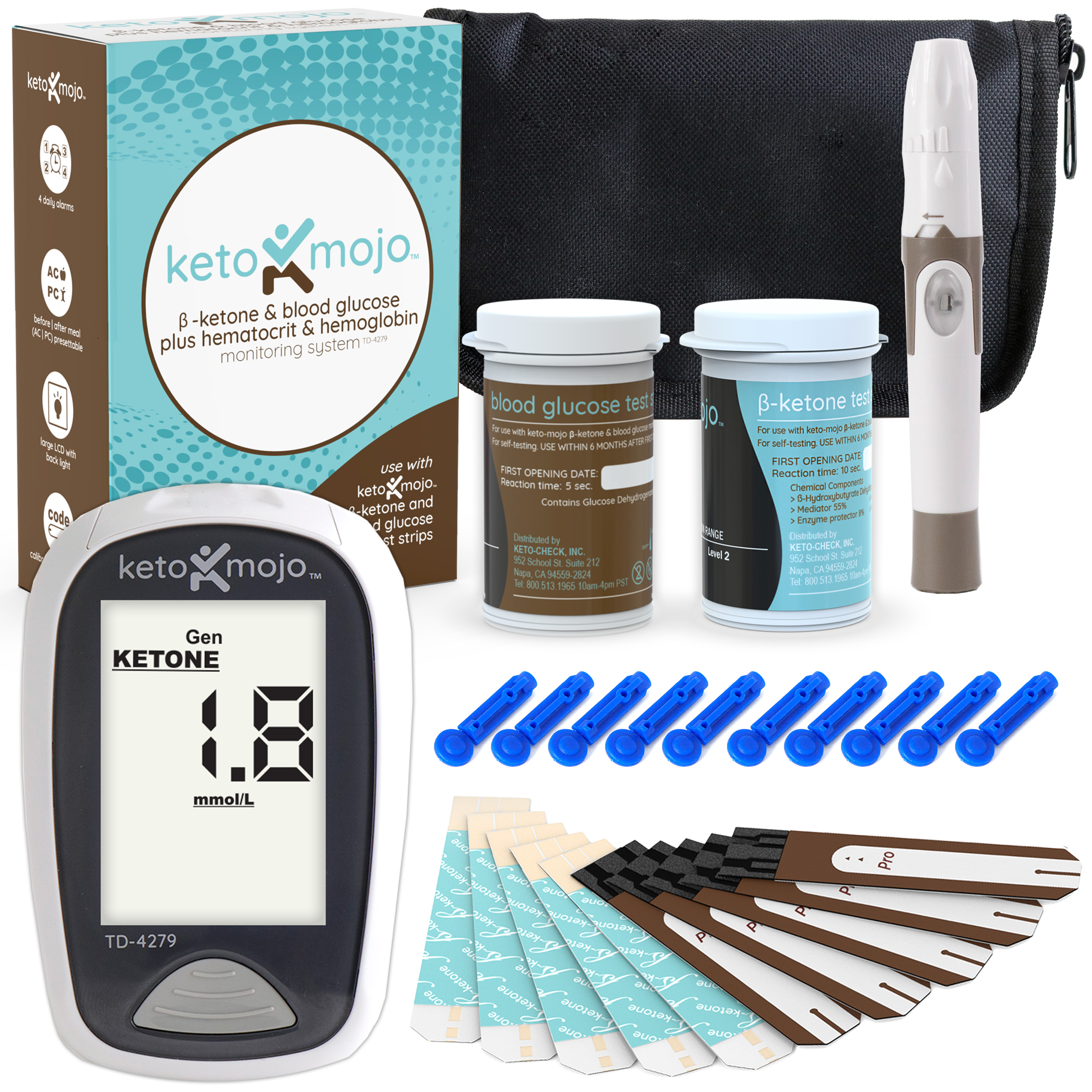 Fast Test Blood Ketone Meter Kit For Keto Diet With Ketone Monitor And  Strips 30pc With Lancets Ketosis&ketogenic Diet