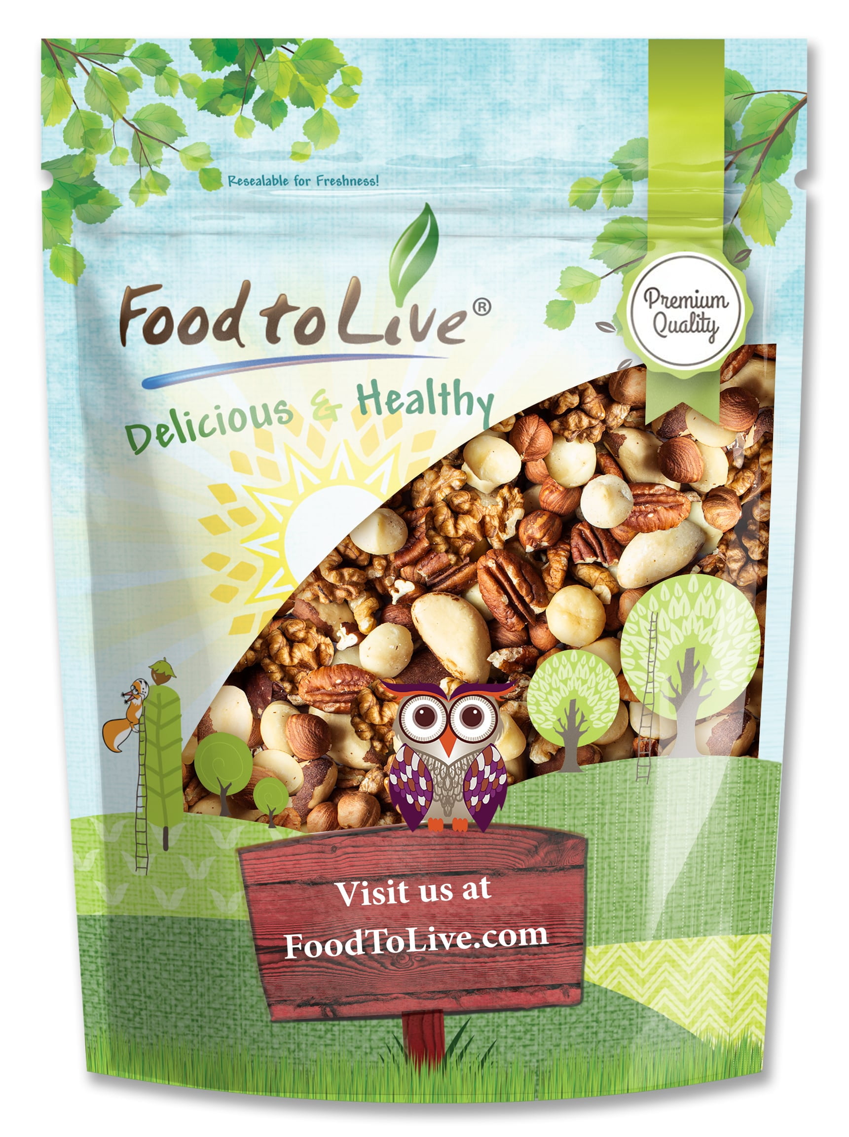 Keto Nuts Mix, 2 Pounds – Vegan, Kosher, Non-Irradiated, Bulk– by Food to Live