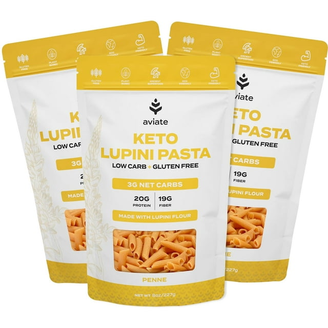 Keto Pasta Penne Low Carb (3g Net) Lupini Penne Pasta High Protein