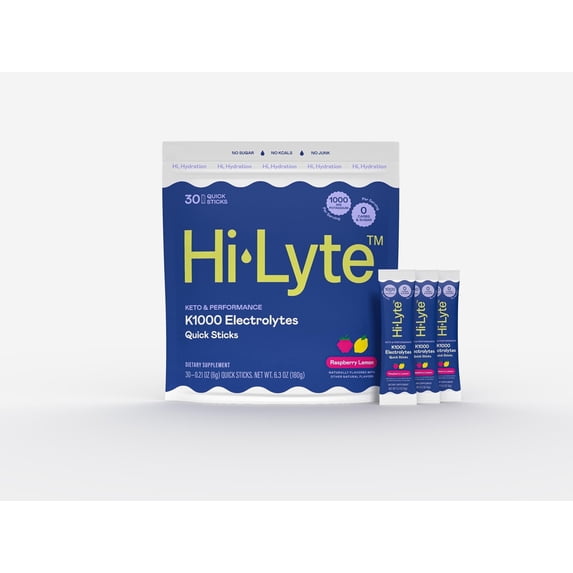 Keto & Performance | K1000 Electrolytes Quick Sticks | Raspberry Lemon