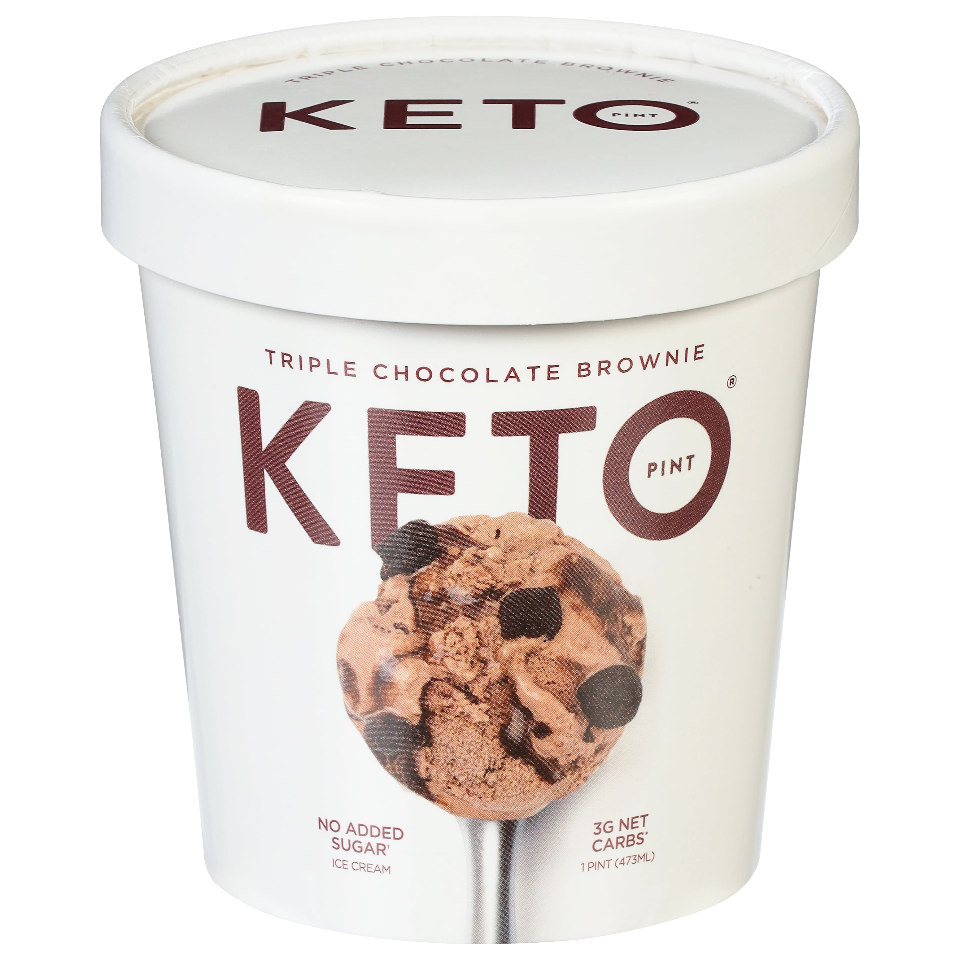 Keto Pint Triple Chocolate Brownie Ice Cream, 16 fl oz, 3 Servings