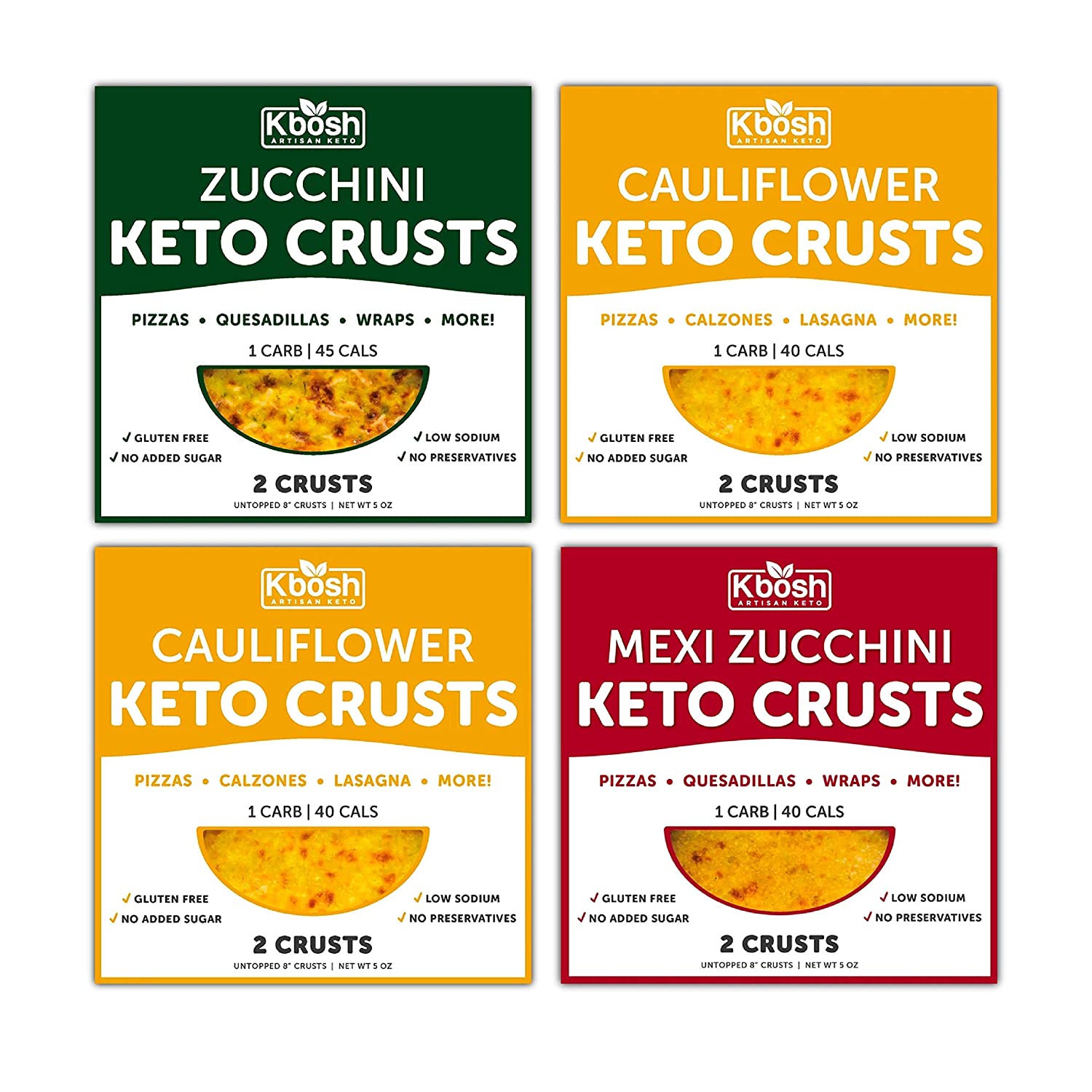 Keto Pizza Crust Variety Pack Only 1 Carb Delicious Cauliflower and