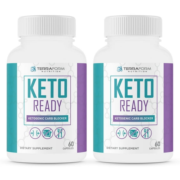 Keto Ready - Max Strength Keto Carb Blocker 1200mg – Burn Fat & Block Carb Absorption – Minimize Cheat Meals & Maintain Ketosis – for Men & Women - Made in USA – 2 Pack
