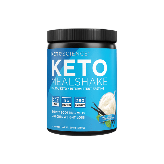 Keto Science Ketogenic Meal Shake Vanilla Dietary Supplement, Meal Replacement, Weight Loss, 20.7 oz, 14 Servings