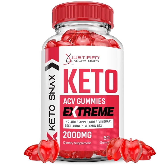 Keto Snax Extreme ACV Gummies 2000mg Dietary Supplement 60 Gummys