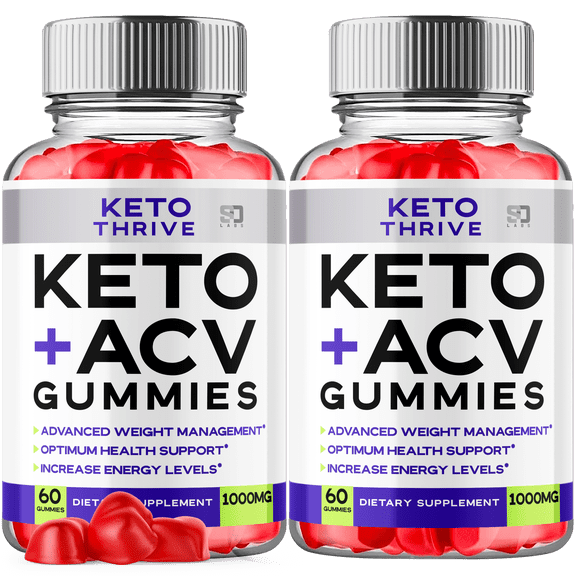 Keto Thrive ACV Gummies Vitamin Supplement for Energy Focus and Ketosis Support 2 Pack Bundle