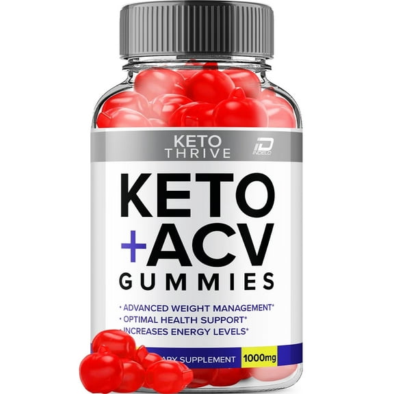 Keto Thrive Gummies - KetoThrive Apple Cider Vinegar Gummy Supplement for Energy - KetoThrive Keto Gummies Dietary Supplement (60 Gummies)