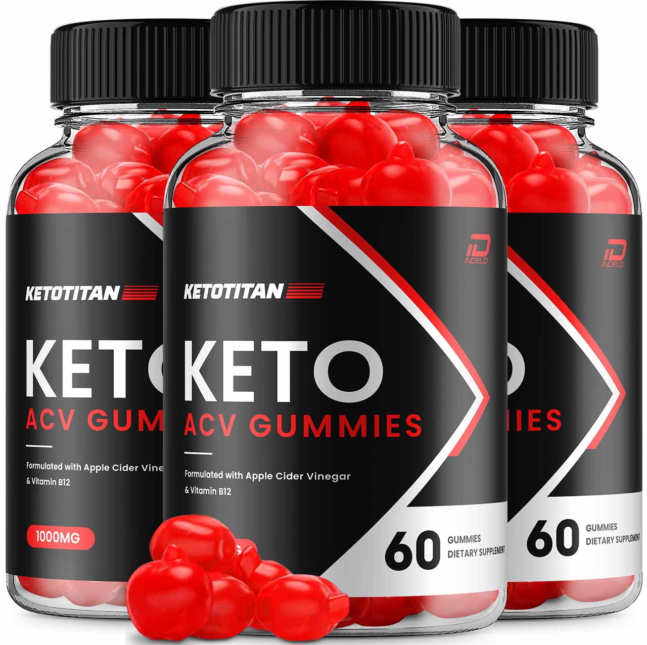 Keto Titan ACV Gummies Supplement KetoTitan 1000MG, Vitamin B12, 3