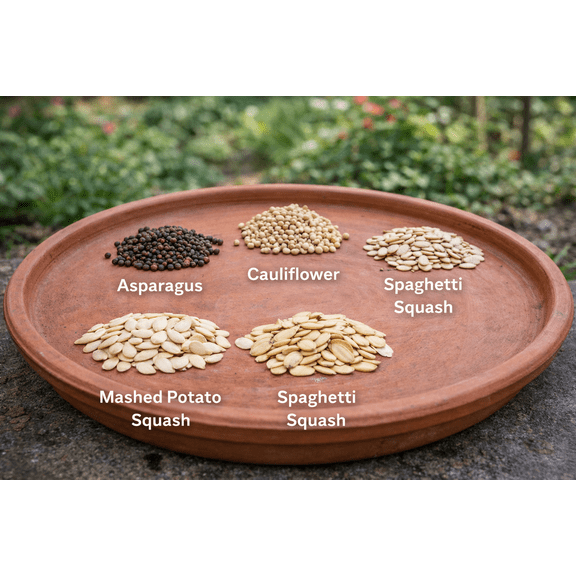 Keto Vegetable Garden Kit - Grow Your Own Keto Food - Asparagus, Cauiflower, Mashed Potato Squash, Spaghetti Squash, Zucchinni