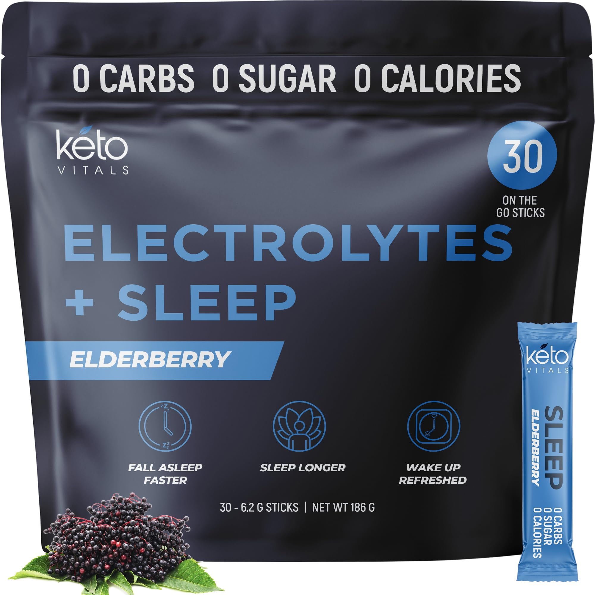 Keto Vitals Sleep Drink Electrolyte Sleep Powder Packets FastActing