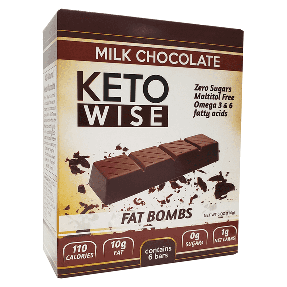 Keto Wise Fat Bomb - Milk Chocolate Bar Size: One Box
