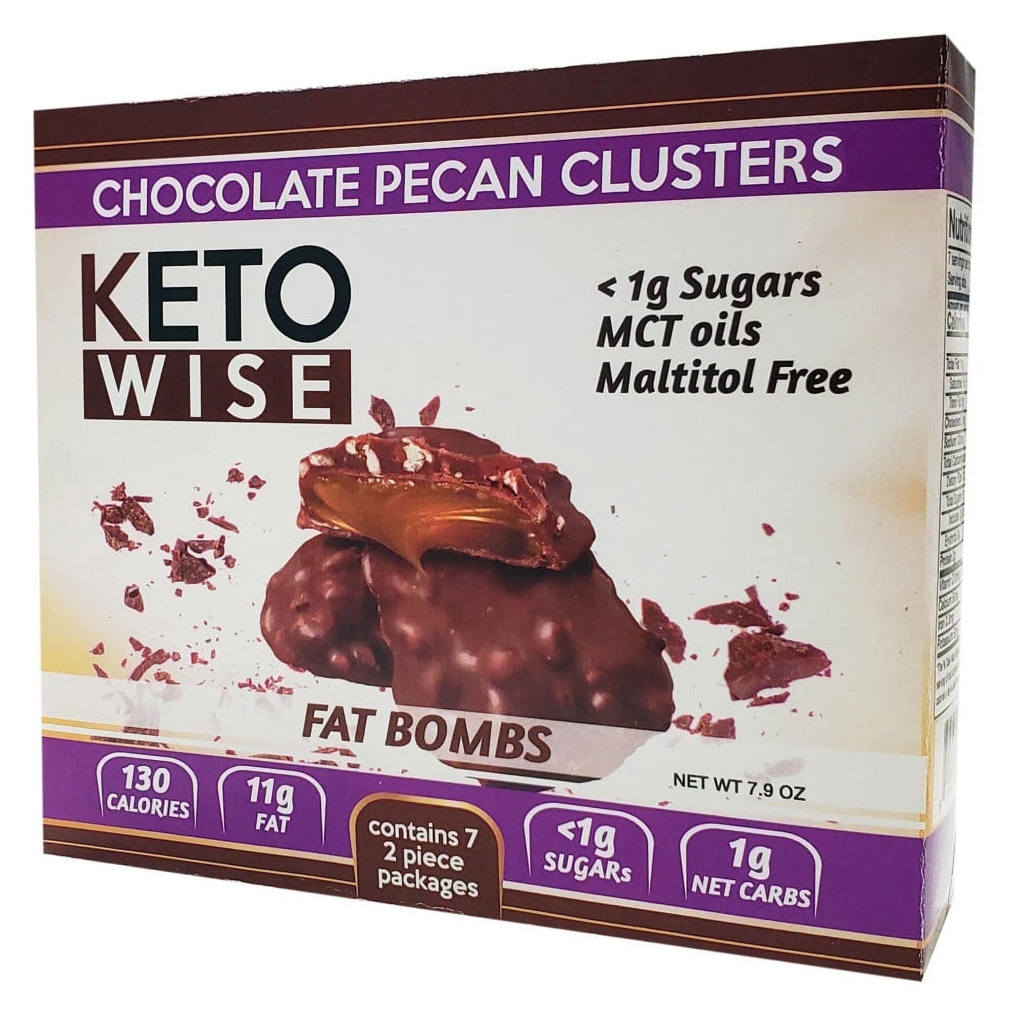 Keto Wise Fat Bombs Chocolate Pecan Clusters -- 7.9 oz Pack of 3