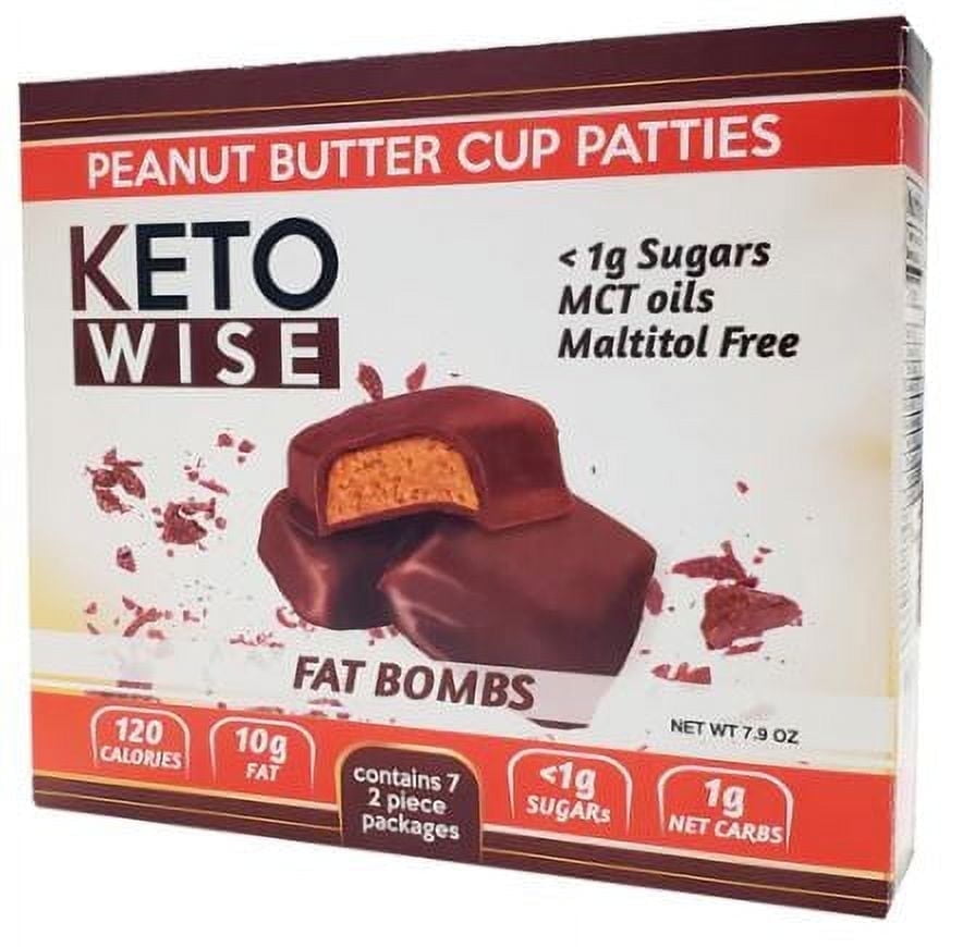Keto Wise Fat Bombs Peanut Butter Cup Patties -- 7.9 oz Pack of 4