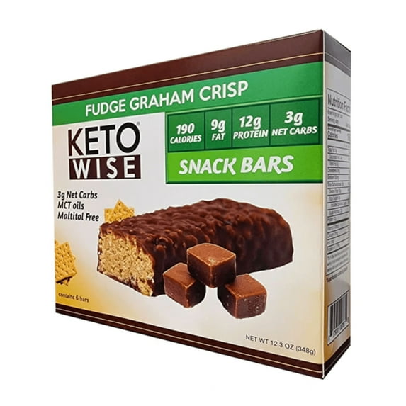 Keto Wise Snack Bars - Fudge Graham Crisp 6/Box Size: One Box