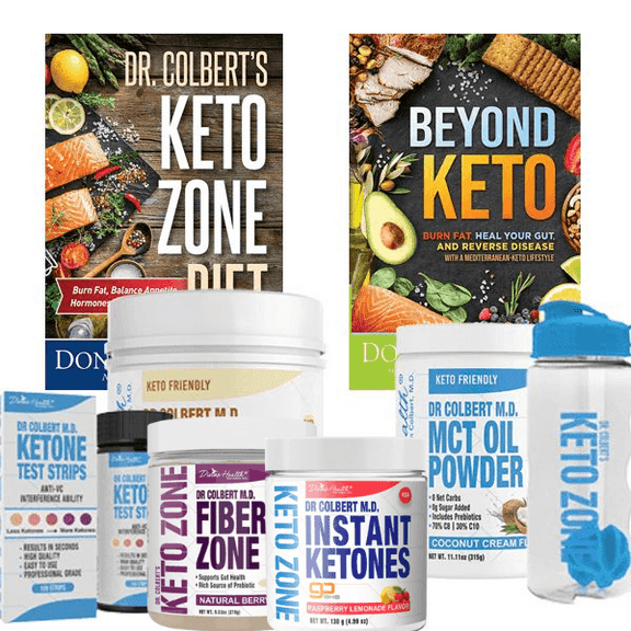Divine Health Keto Zone Complete Pack - MCT Powder, PH Strips, Fiber Zone, Instant Ketones