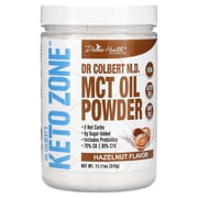 Dr. Colbert, MD MCT Oil Powder | Hazelnut Flavor | by Divine Health | Keto Zone | Coffee Creamer | 70% C8 30% C10 | 0 Net Carbs | Gluten Free | 30 Day Supply | 330g