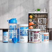Keto Zone Starter Pack | by Divine Health & Dr. Colbert | MCT Oil Powder Unflavored | PH Strips | Fiber Zone Berry | Instant Ketones Raspberry | Supports Ketosis, Energy & Gut Health | Capsules