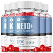 KetoAccel Keto ACV Gummies , Apple Cider Vinegar, Max Strength, 5 Month Supply Dietary Supplement, Made in USA 5 Pack