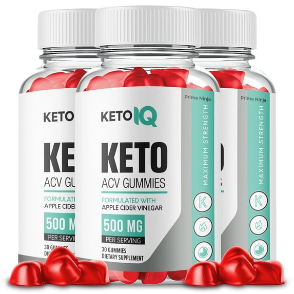 KetoIQ Keto ACV Gummies, Keto IQ Gummies, KetoIQ Plus ACV Dietary Supplement Gummies (3 Pack)