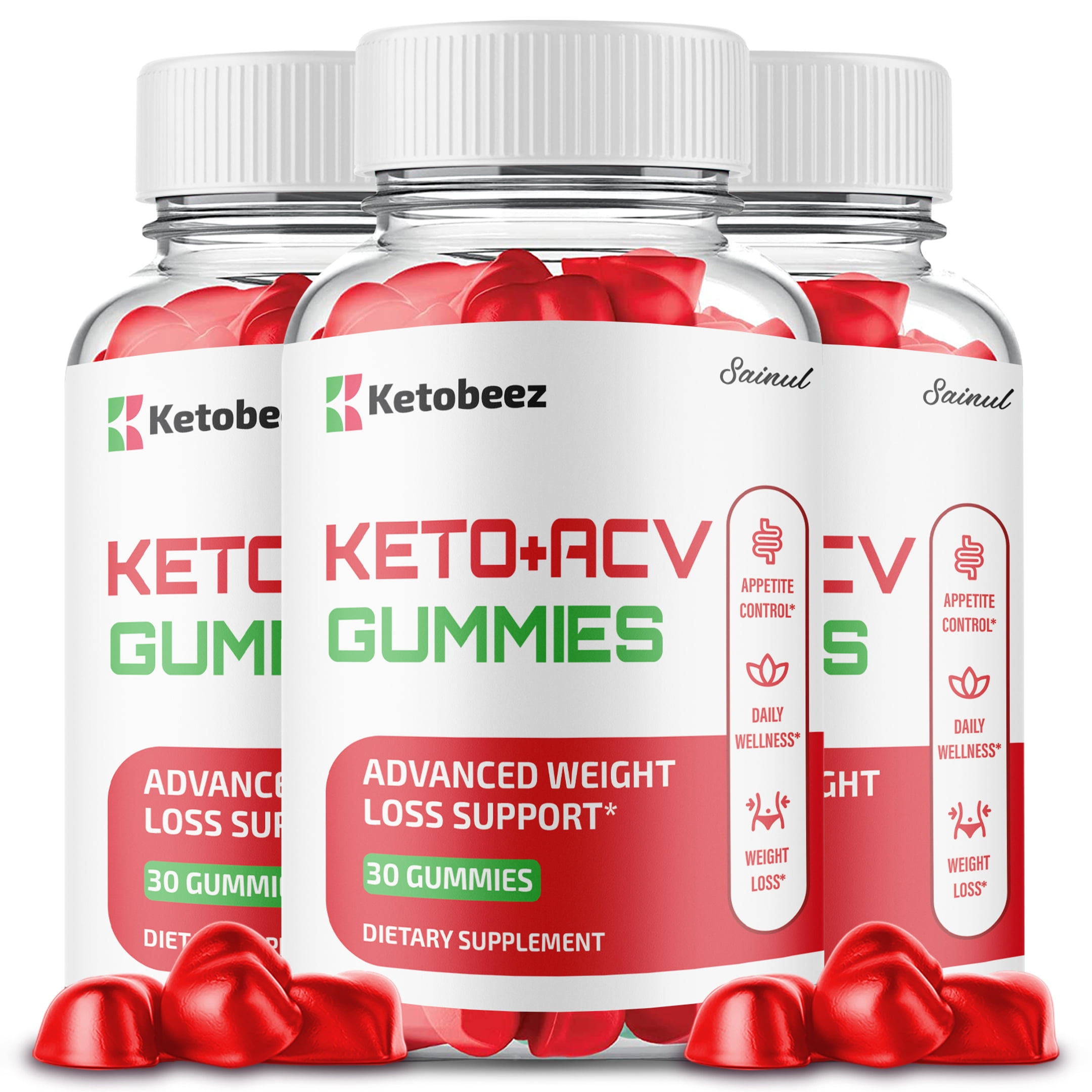Ketobeez Keto ACV Gummies, Maximum Strength, Apple Cider Vinegar, 1 Month Supply Dietary Supplement (1 Pack)