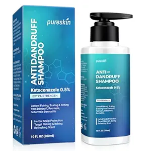 Ketoconazole Shampoo Dandruff Treatment: Antifungal for Psoriasis, Folliculitis, Dermatitis, Dry Itchy Scalp - Medicated Clarifying Shampoo with 0.5% Ketoconazole & Tea Tree Oil, Sulfate Free