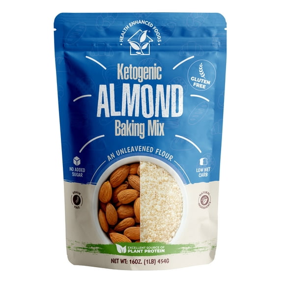 Ketogenic Almond Baking Mix (2-Pack; 16 oz) Keto, Gluten-Free, Plant-based, Nut-Free, grain-free