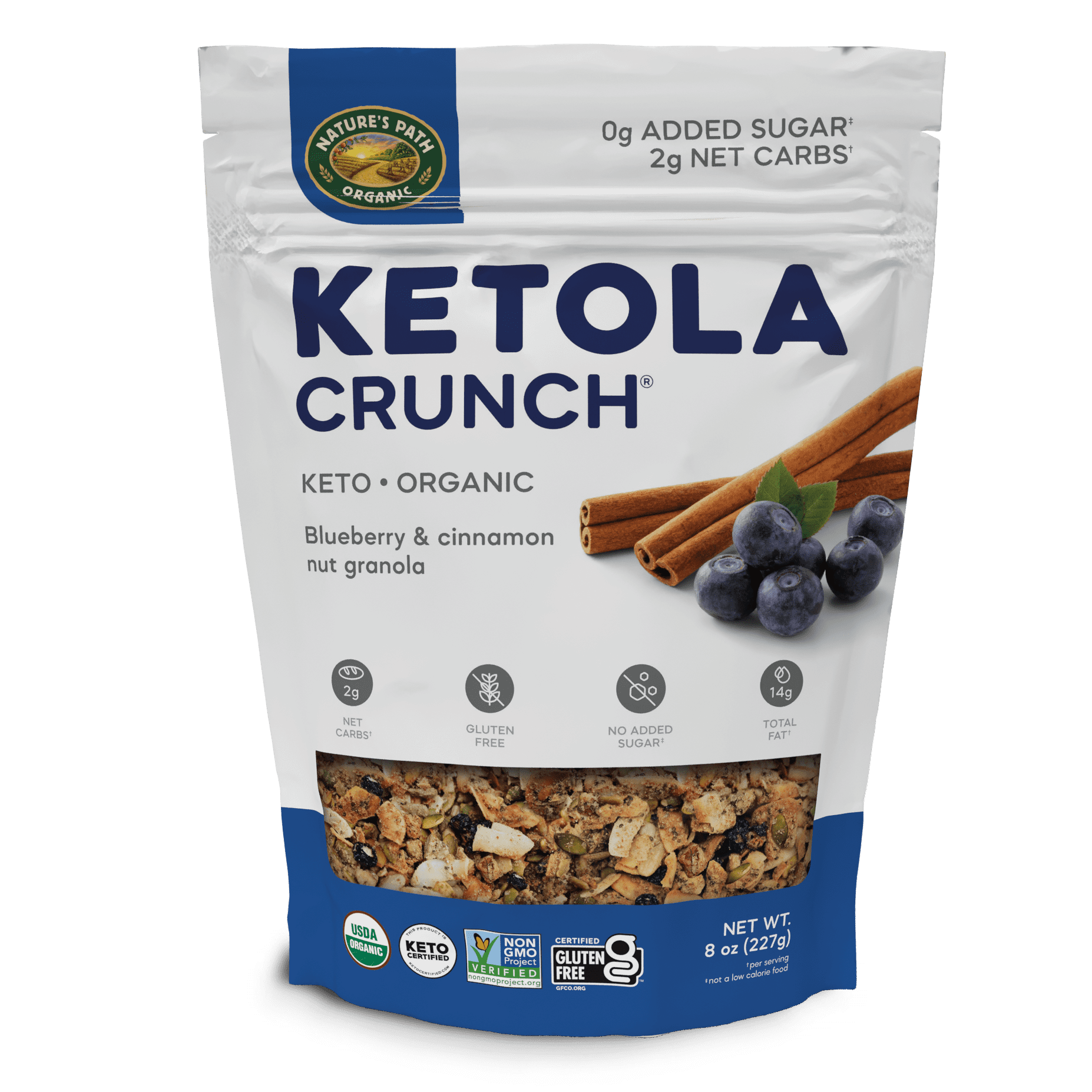 Ketola Crunch Organic Nut Granola, Keto and Gluten Free, Blueberry and