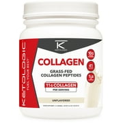 Ketologic Grass-Fed Collagen Hydrolysate Powder (Unflavored) 1 LB - Bovine Sourced Peptides Supplement for Women and Men