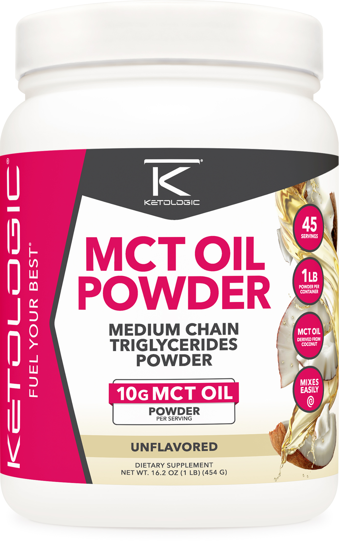 Premium MCT Oil Powder (1 LB) (Salted Carmel) (36 Servings)