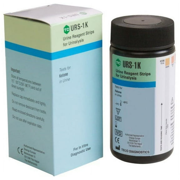 Ketone Urinalysis Reagent Test Strips - Box of 100