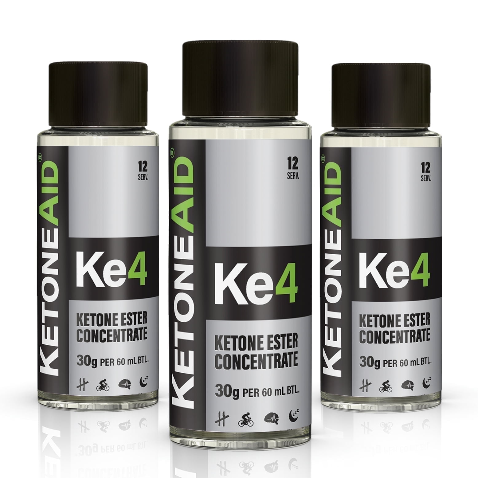 KetoneAid Ke4 Ketone Ester Concentrate for focus, energy & recovery – 3 Pack, 36 Servings