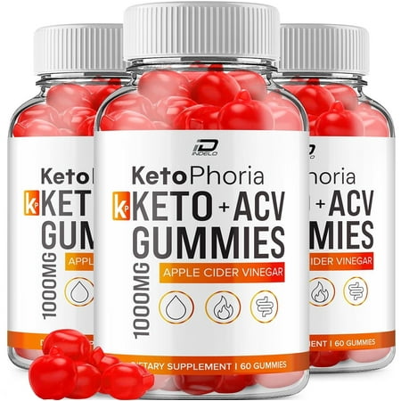 Ketophoria Keto ACV Gummies Supplement – Keto phoria ACV Gummy Apple Cider Vinegar 1000MG, 3 Pack, 180 Gummies