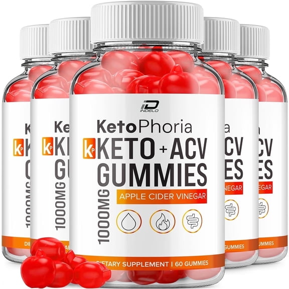 Ketophoria Keto ACV Gummies Supplement  Keto phoria ACV Gummy Apple Cider Vinegar 1000MG, 5 Pack, 300 Gummies