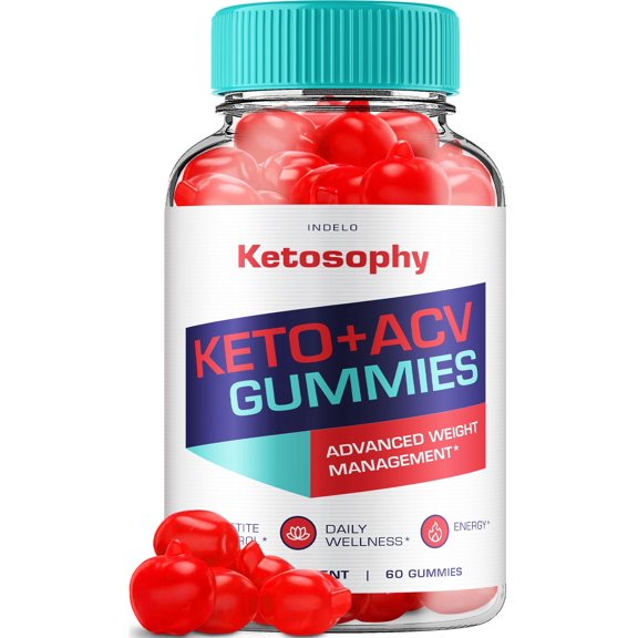Ketosophy ACV Keto Gummies Advanced Weight Loss, Apple Cider Vinegar Supplement 1000MG, Keto + ACV (60 Gummies)