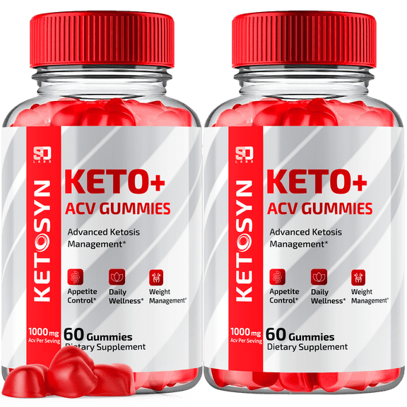 Ketosyn Keto ACV Gummies Vitamin Supplement Apple Cider Vinegar Ketosis Support, 120 Gummies