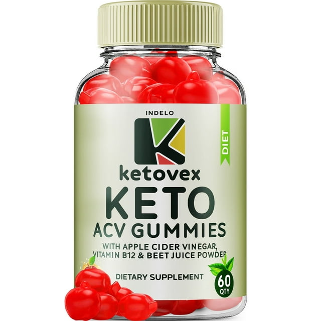 Ketovex Keto Gummies - Keto Vex ACV Gummies for Extra Strength, 1000mg, Apple Cider Vinegar Vitamin B6 Vitamin B12 (60 Gummies)